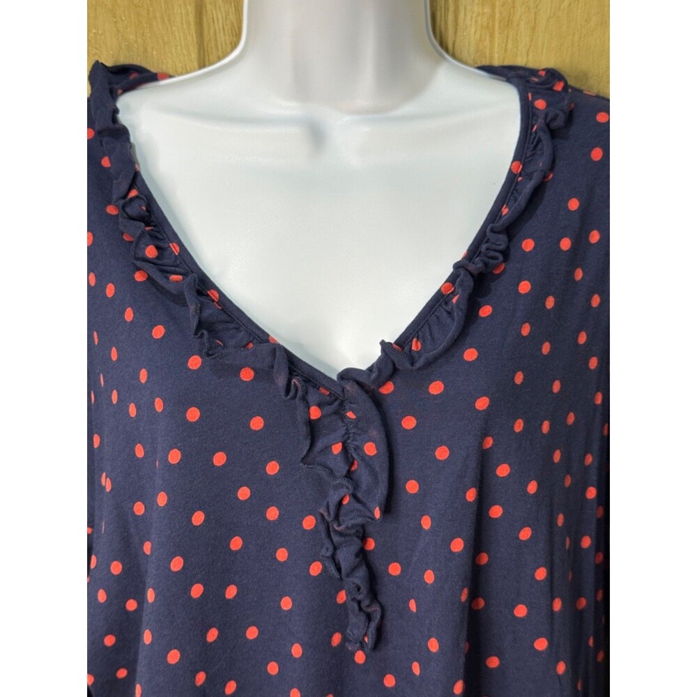 Boden Top Womens Size 16 Polka Dot Stretch Casual Shirt Cotton Modal - Picture 3 of 6
